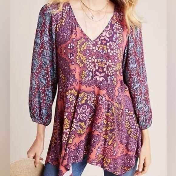 Anthropologie Maeve Mariela Tunic Top small - Picture 1 of 10